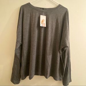 Pretty Garden Womens XL Casual Lounge Long Sleeve Soft Grey Shirt Trendy